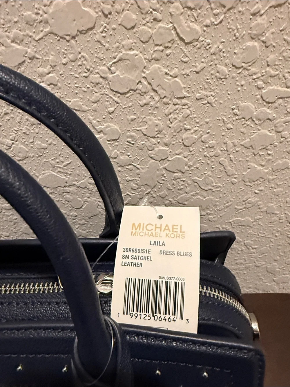 Michael Kors Navy Studded Dome Satchel
